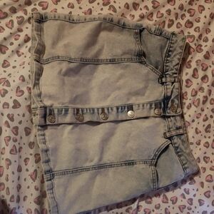 Denim Button-Up Women's Skirt